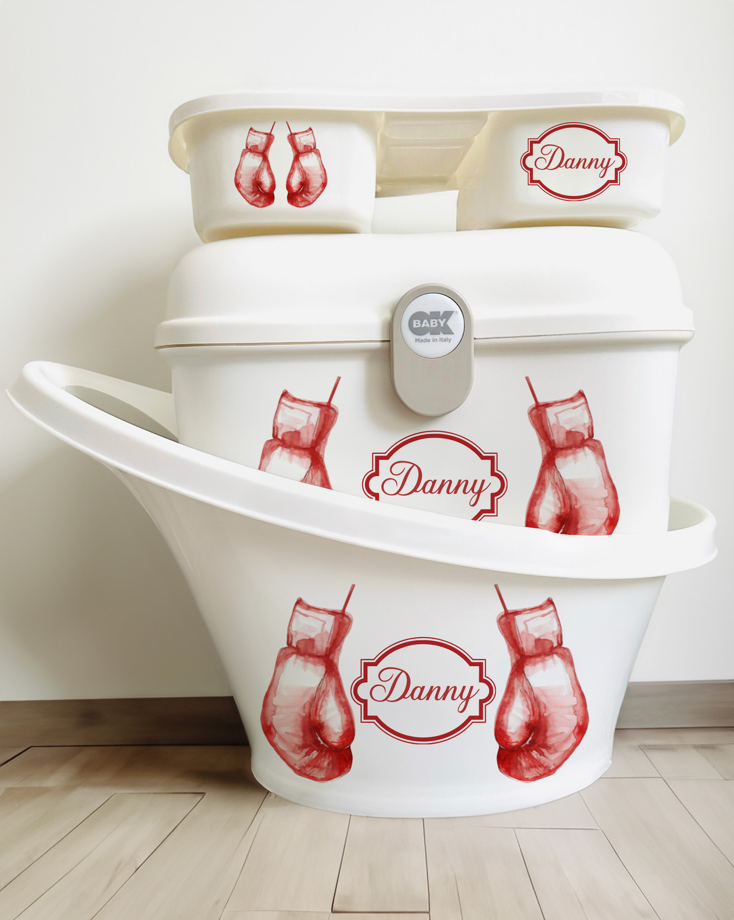 boxing sticker set red