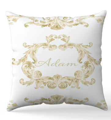 Personalised Swirl Gold Blanket and pillow sets