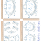 Swirl blue Sticker set