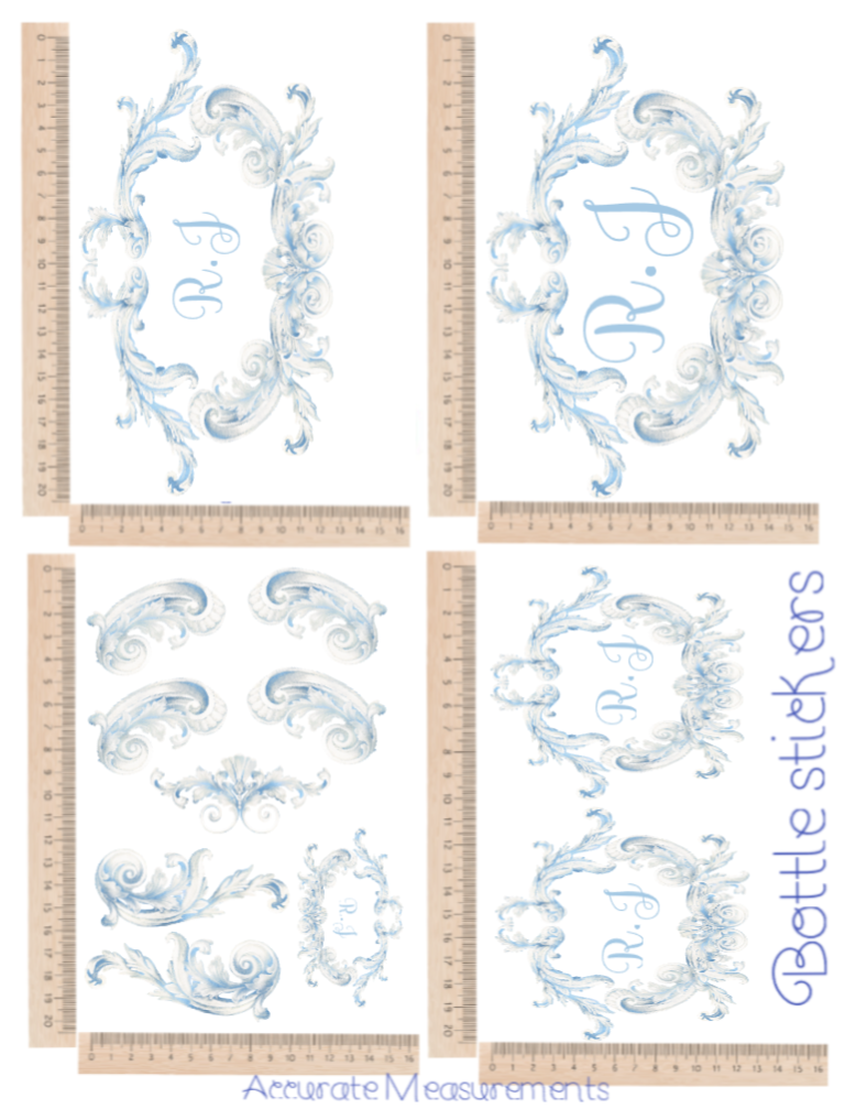 Swirl blue Sticker set