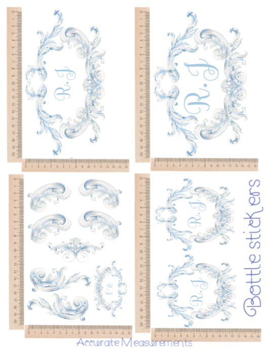 Swirl blue Sticker set