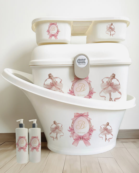 Shnuggle bath personalised set monogram ballerina
