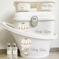 Shnuggle bath personalised set hot air balloon cream