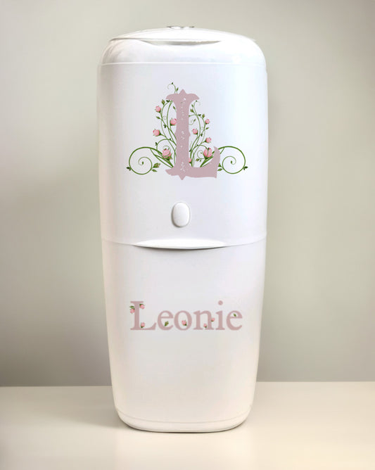 Angelcare Nappy Disposal System with 1 Refill Personalised Initial Pink