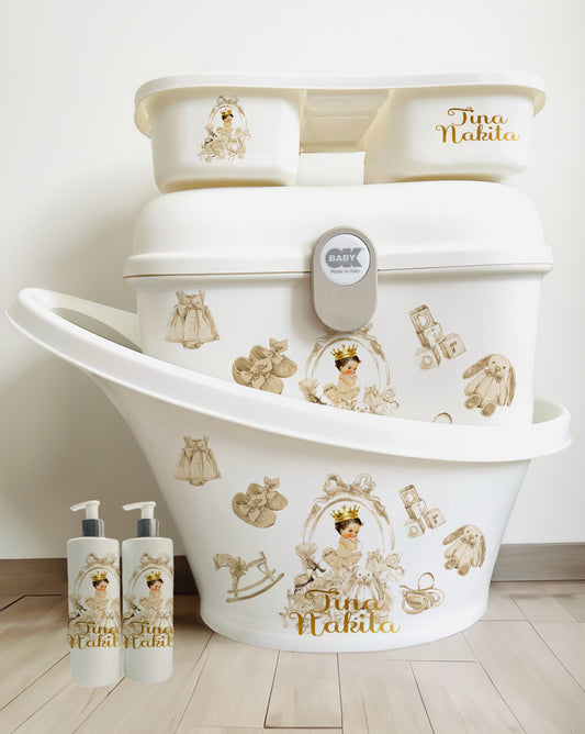 Shnuggle bath personalised set Gold Lux