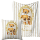 Personalised Stripe Cream Bear Blanket and pillow sets