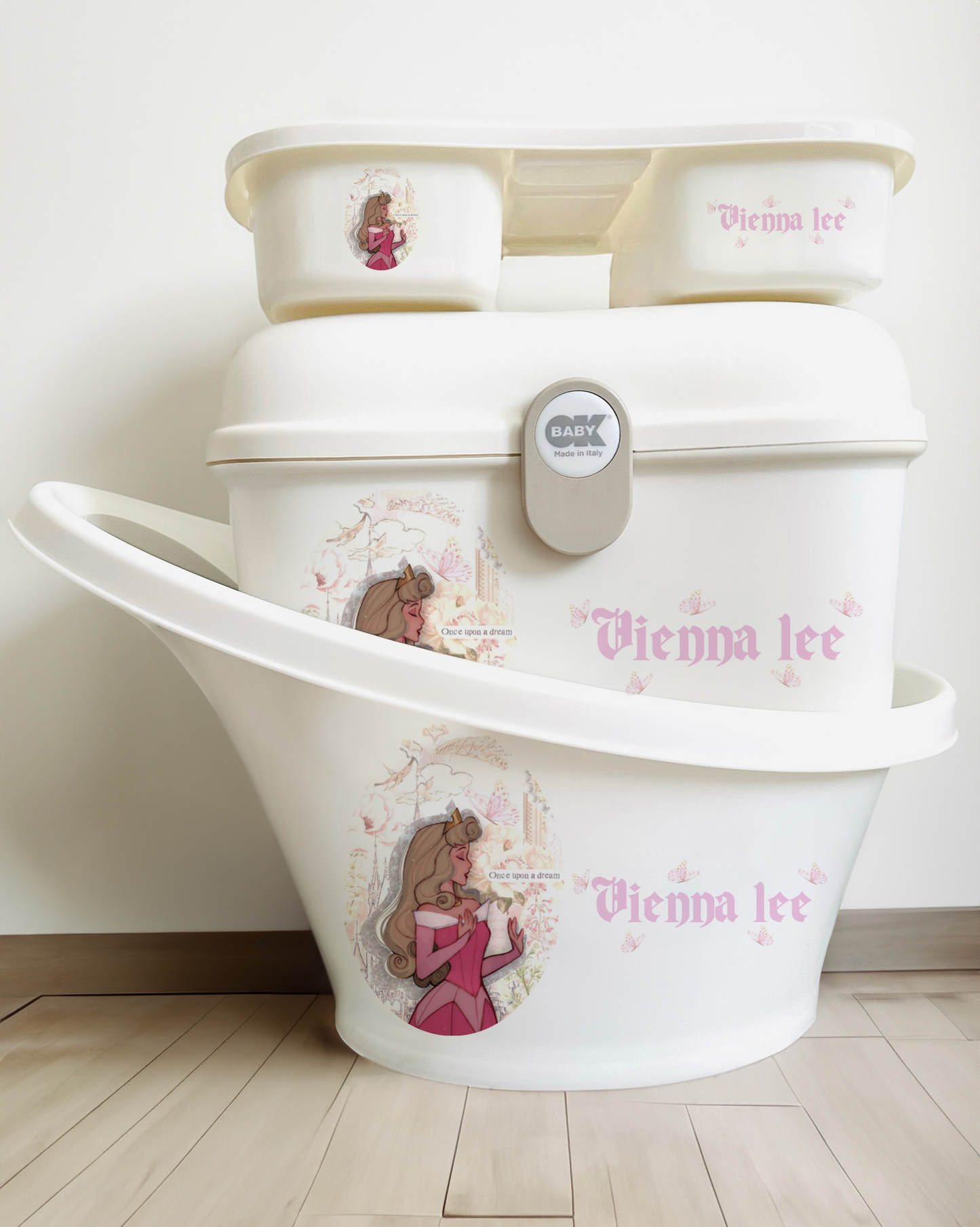 Shnuggle bath personalised set D Sleep Beauty