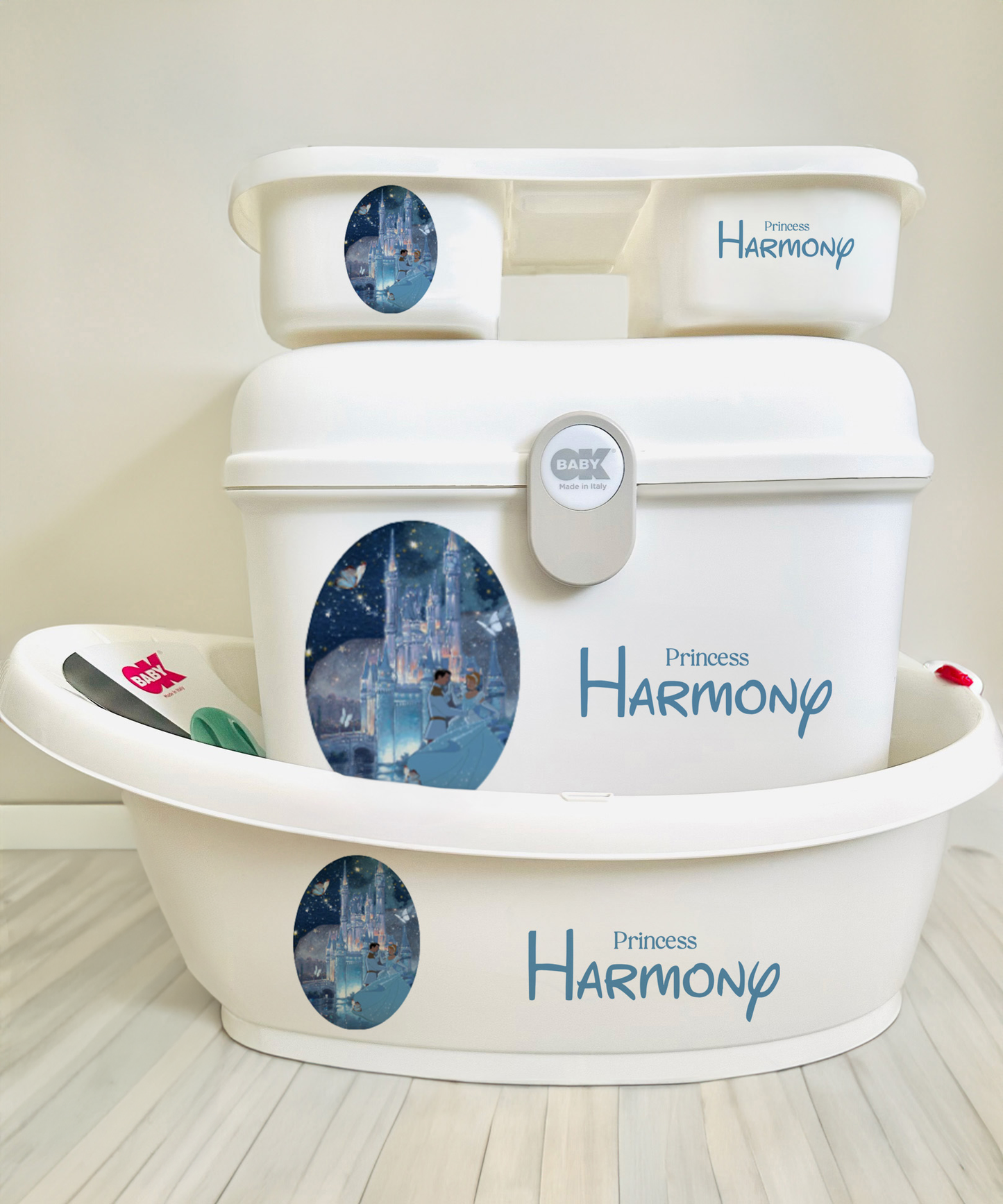 Ok baby bath personalised set D Cinder
