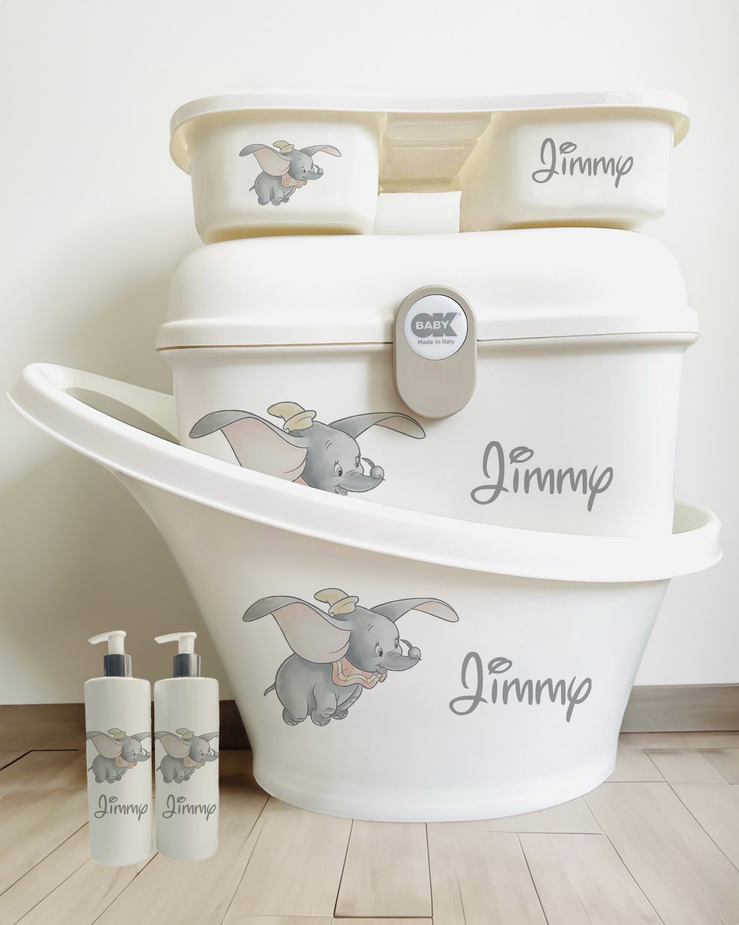 Shnuggle bath personalised set Disney Dumbo