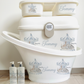 Shnuggle bath personalised set Watercolour carousal blue