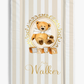 Ok baby bath personalised set Stripe bear Cream