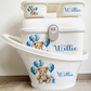 Shnuggle bath personalised set Blue bear