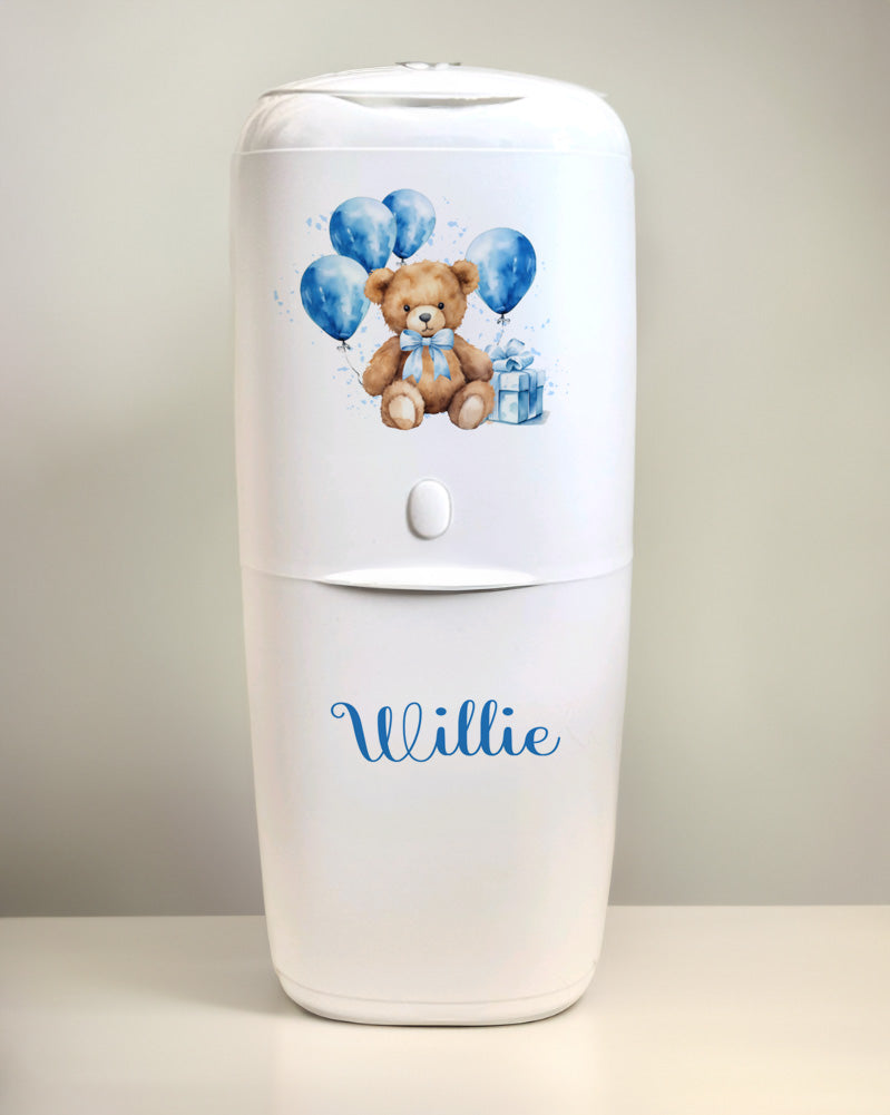Shnuggle bath personalised set Blue bear