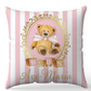 personalised Stripe Pink Bear Blanket and pillow sets