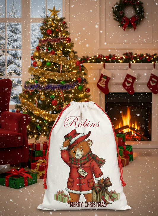Christmas Paddington personalised sack