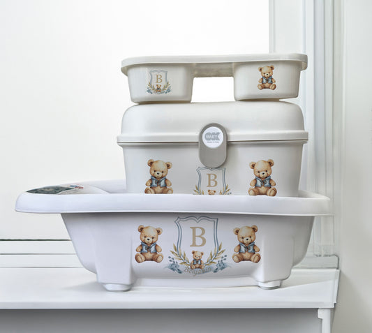 Aqua scale & Ok Baby Bath Set Crest bear