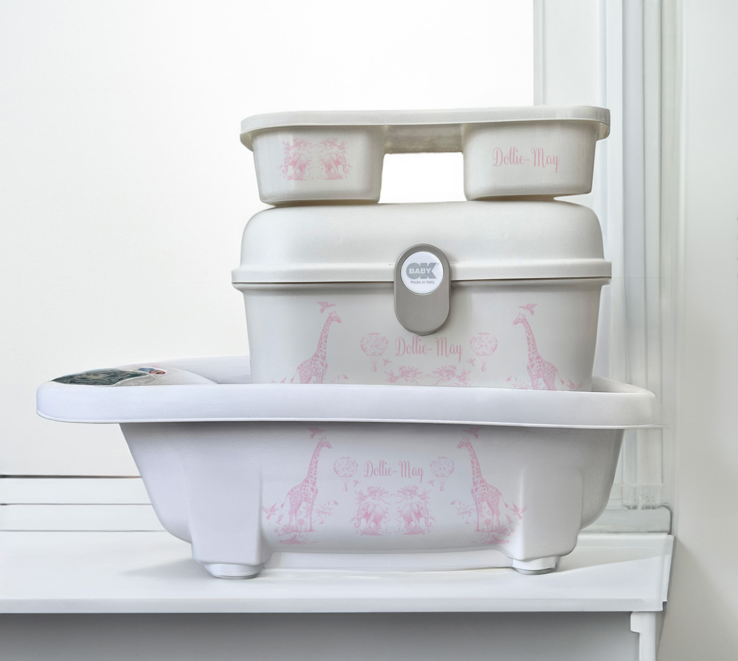 Aqua scale & Ok Baby Bath safari pink
