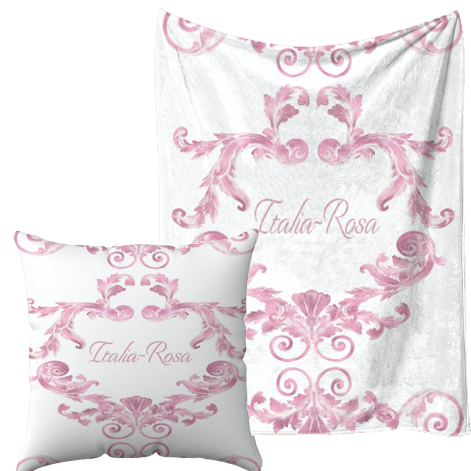 Personalised Swirl Pink Blanket and pillow sets