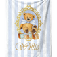 personalised Stripe Blue Bear Blanket and pillow sets