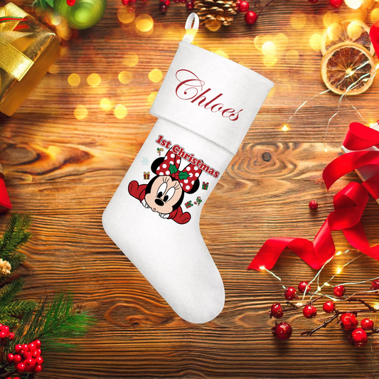 Christmas Minnie mouse personalised stocking