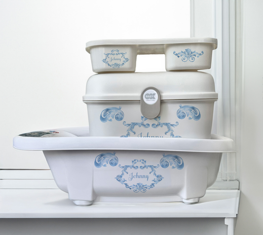 Aqua scale & Ok Baby Bath Swirl blue