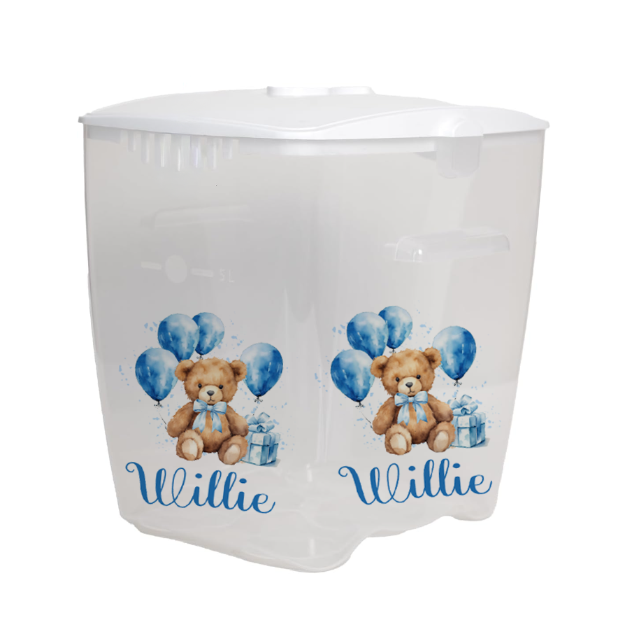 Ok baby bath personalised set Blue balloon bear