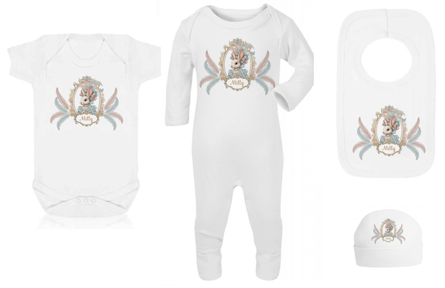 Shnuggle bath personalised set royal bunny