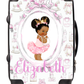 Personalised Suitcase Lux Pink Black Hair Baby