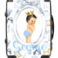 Personalised Suitcase Lux Blue Brown Hair Baby