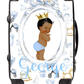 Personalised Suitcase Lux Blue Black Hair Baby