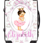 Personalised Suitcase Lux Pink Brown hair baby
