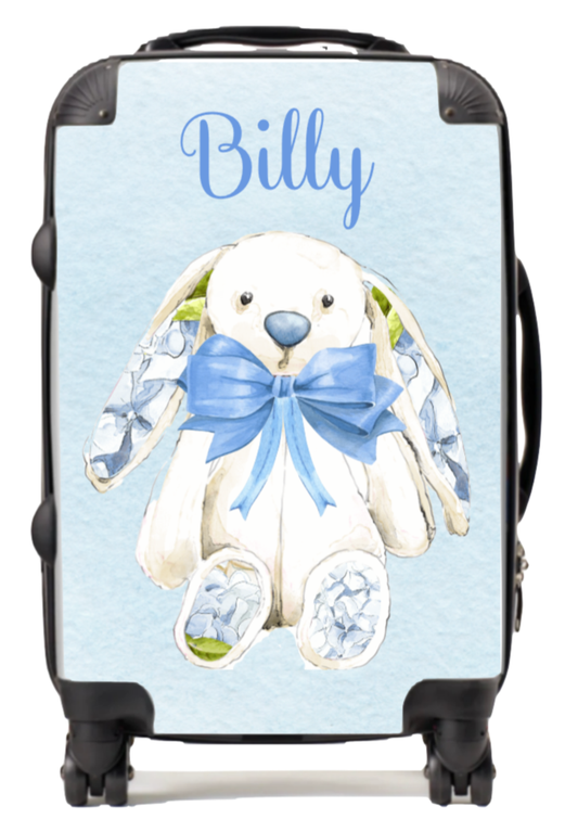 Personalised Blue bunny Suitcase