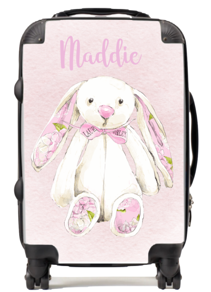 Personalised Pink bunny Suitcase