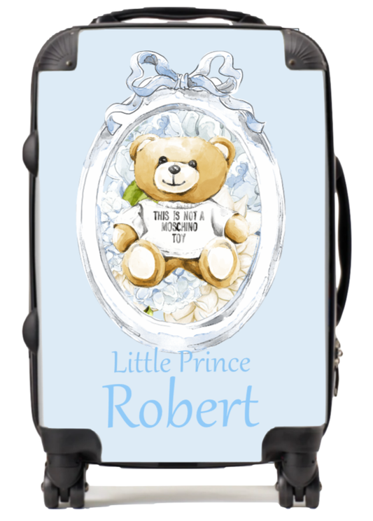 Personalised Blue frame bear Suitcase