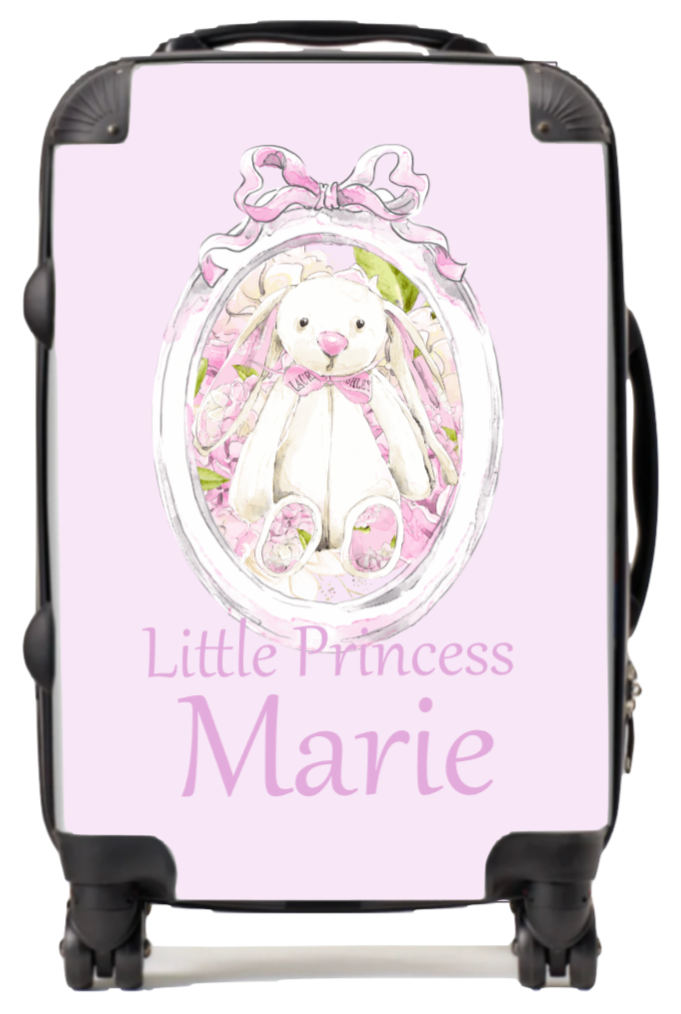 Personalised Pink frame bunny Suitcase