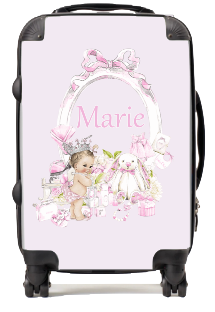 Personalised Pink frame Suitcase