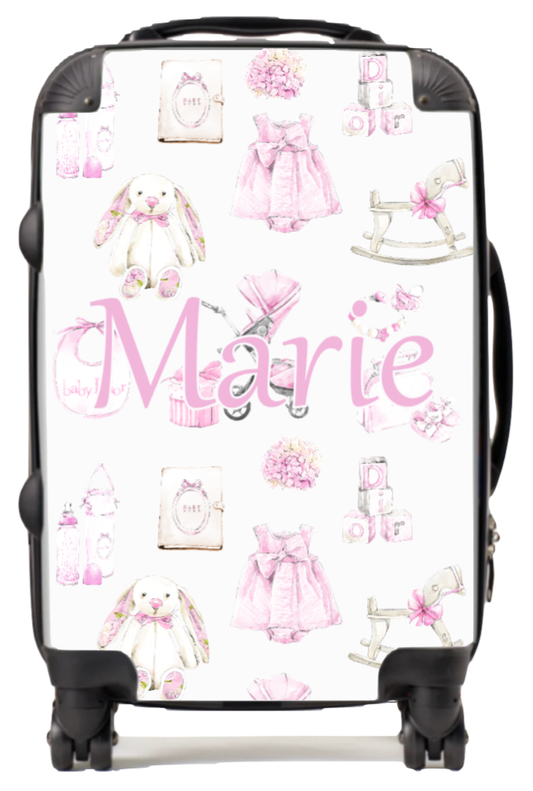 Personalised Pink Lux Suitcase