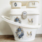 Shnuggle bath personalised set blue/gold rose