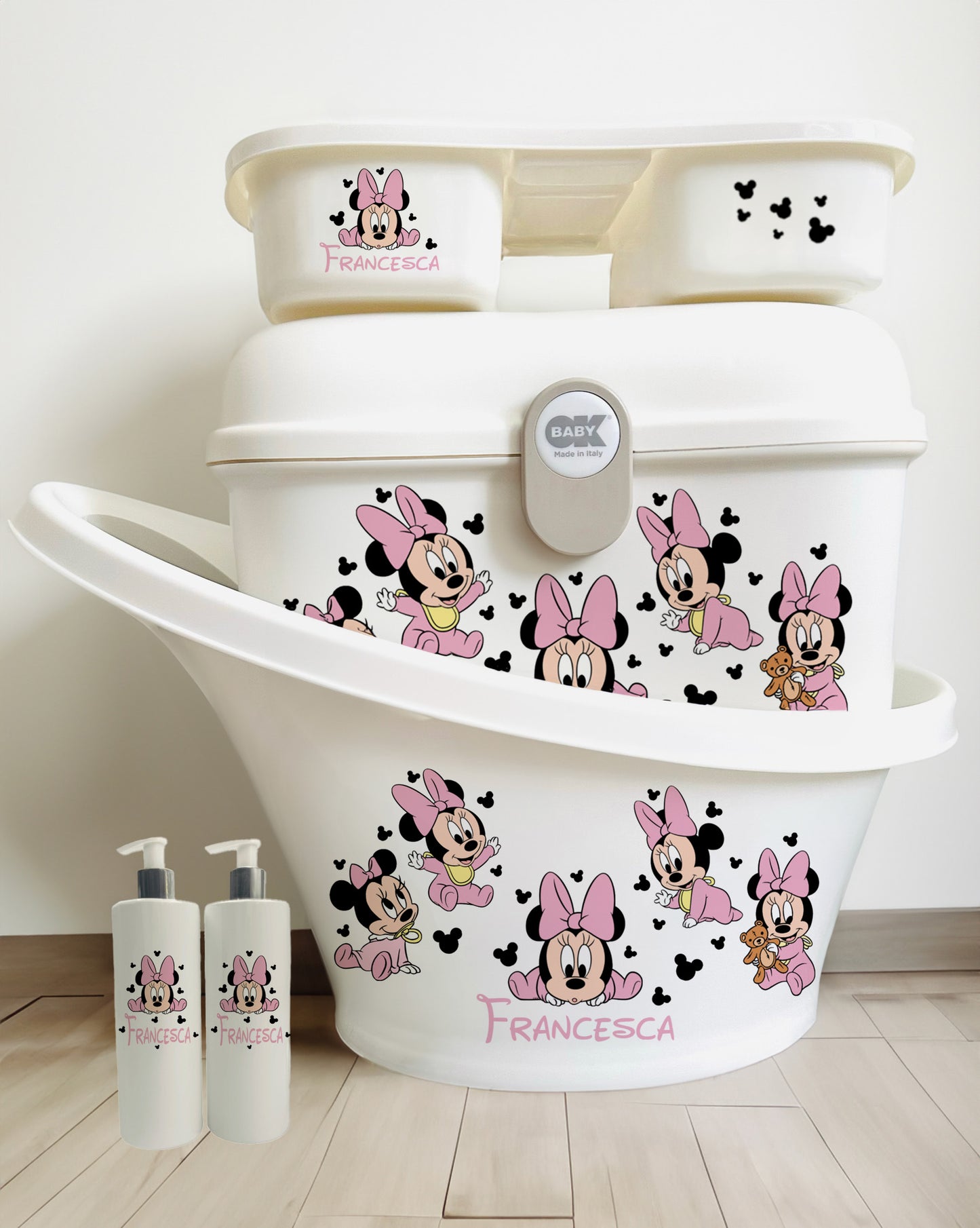 Shnuggle bath personalised set Disney Minnie Mouse