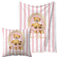 personalised Stripe Pink Bear Blanket and pillow sets