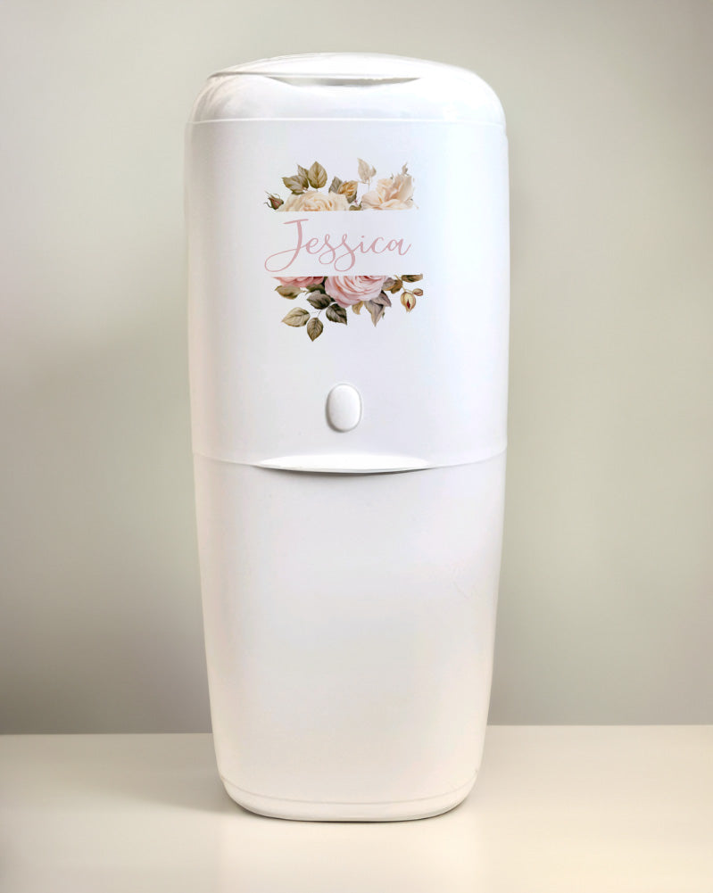 Angelcare Nappy Disposal System with 1 Refill Personalised Flowers Fall