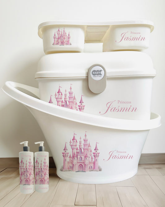 Shnuggle bath personalised set Castle