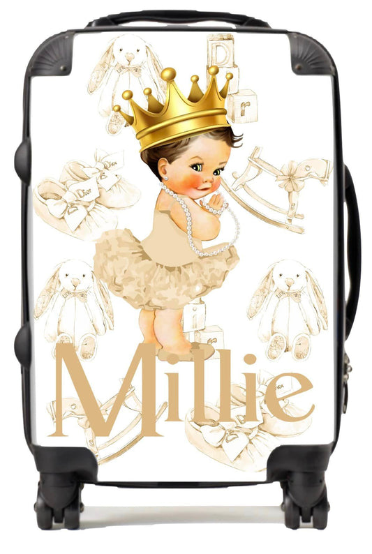 Personalised Gold princess Suitcase