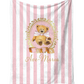 personalised Stripe Pink Bear Blanket and pillow sets