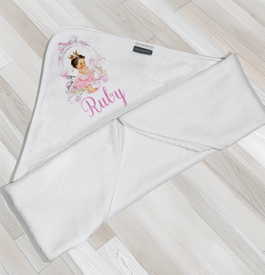 Lux pink brown hair baby towel