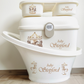 Shnuggle bath personalised set Carousal Cream