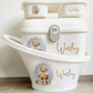 Shnuggle bath personalised set Stripe bear Blue