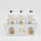 Ok baby bath personalised set Stripe bear Blue