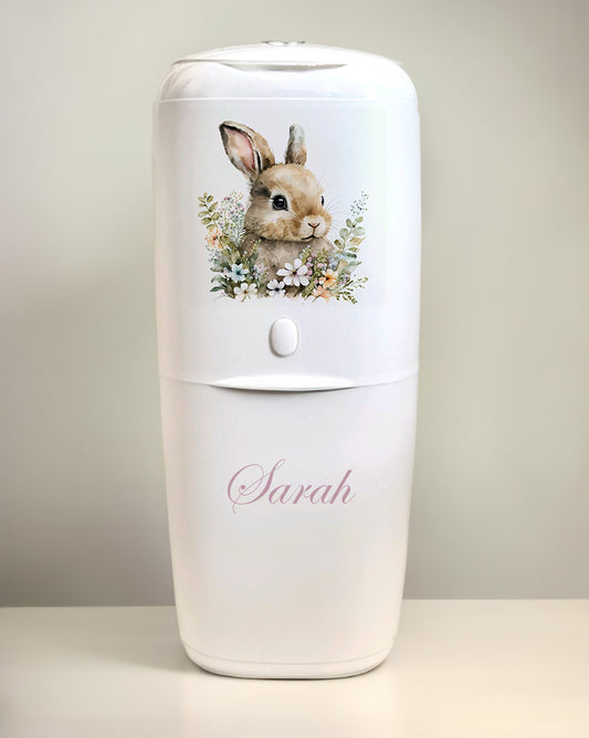 Angelcare Nappy Disposal System with 1 Refill Personalised Rabbit