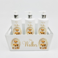 Ok baby bath personalised set Stripe bear Cream